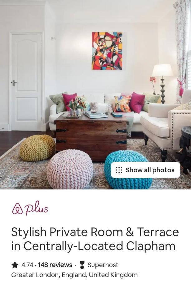 Stylish Room With Private Bath & Terrace In Super Central Clapham Junction Minutes From Victoria, Waterloo Londyn Zewnętrze zdjęcie